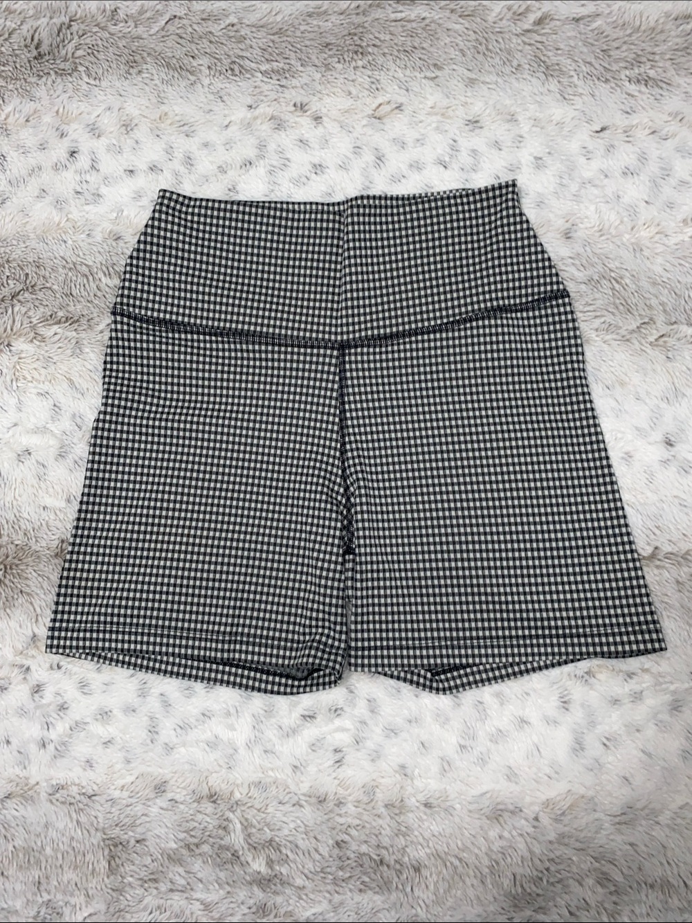 Nike Black and White Gingham Bike Shorts